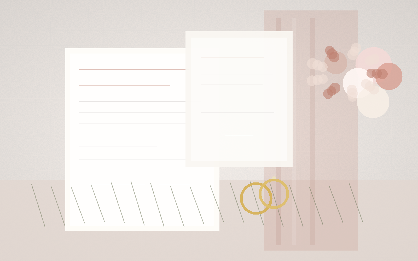 Carnet de mariage Wedly avec alliances et papeterie